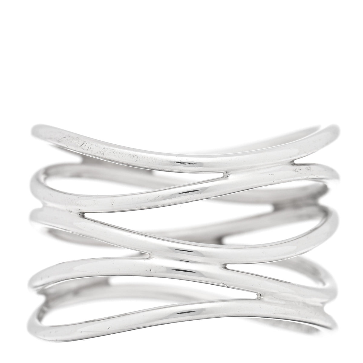 Tiffany Sterling Silver Elsa Peretti 5 Row Wave Ring 54 7 3 of 4