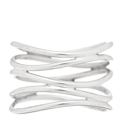 Tiffany Sterling Silver Elsa Peretti 5 Row Wave Ring 54 7 3 of 4