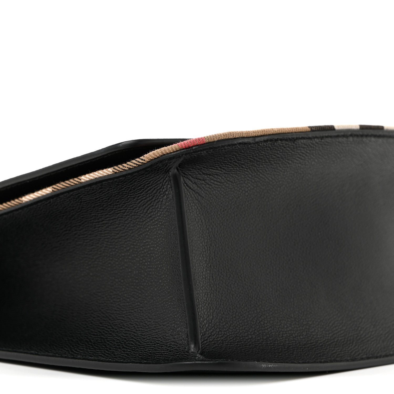 Burberry Derby Calfskin House Check Mackford Crossbody Bag Black 9 of 10