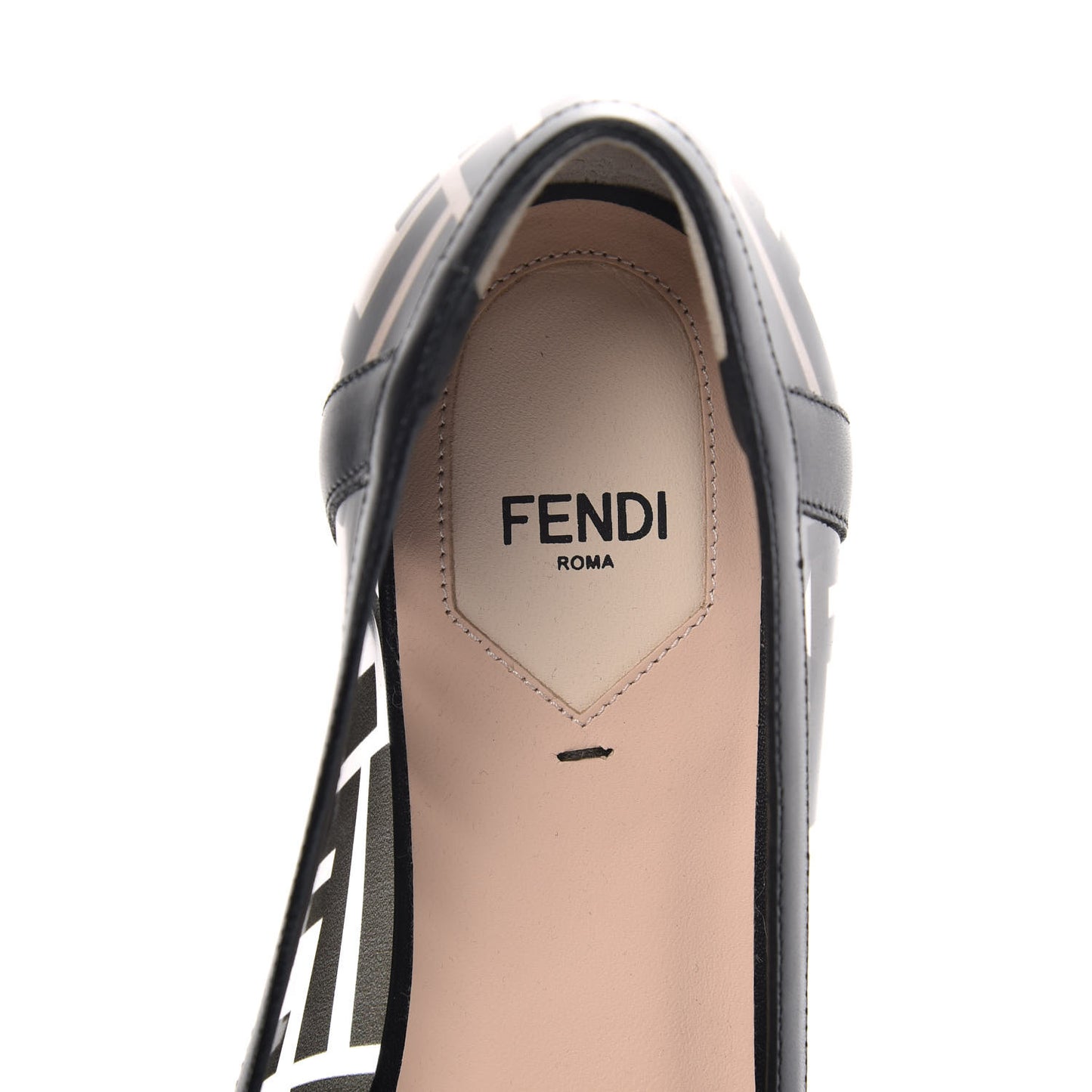 PVC Calfskin FF Colibri Ballerina Flats 37 Black