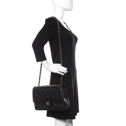 Chanel Caviar Quilted Jumbo Double Flap Black 3 of 12