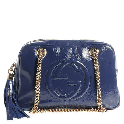 Gucci Soft Patent Small Soho Bowler Uniform Blue 1 of 7