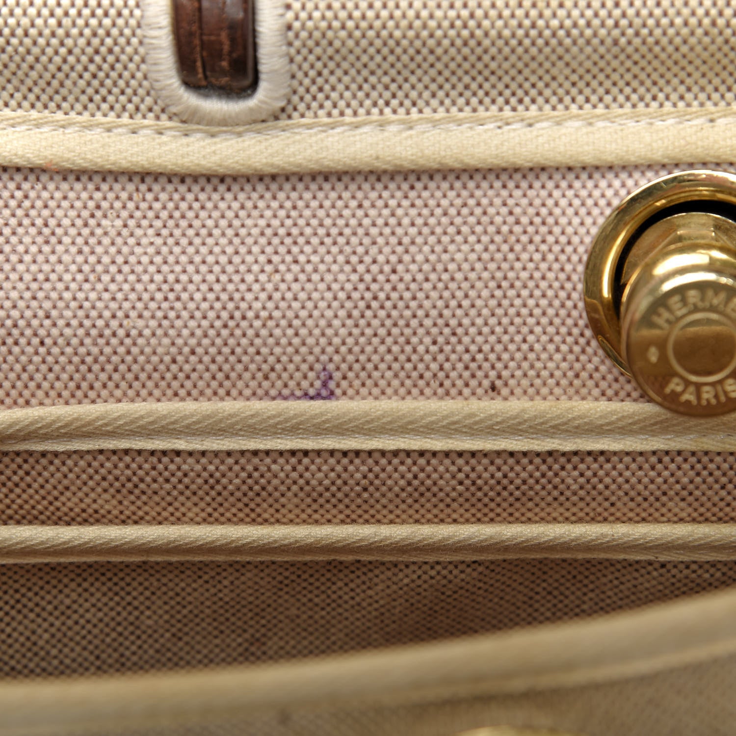 Hermes Toile Vache Calfskin Herbag 30 PM Natural 12 of 19