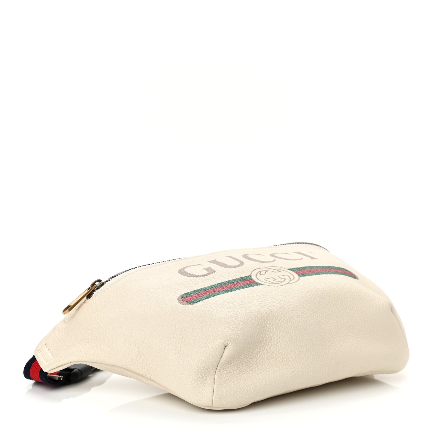 Grained Calfskin Logo Belt Bag White
