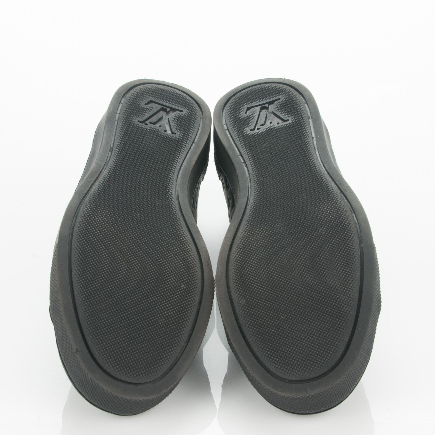Louis Vuitton Calfskin Embossed Monogram Punchy Sneakers 35 Black 5 of 6