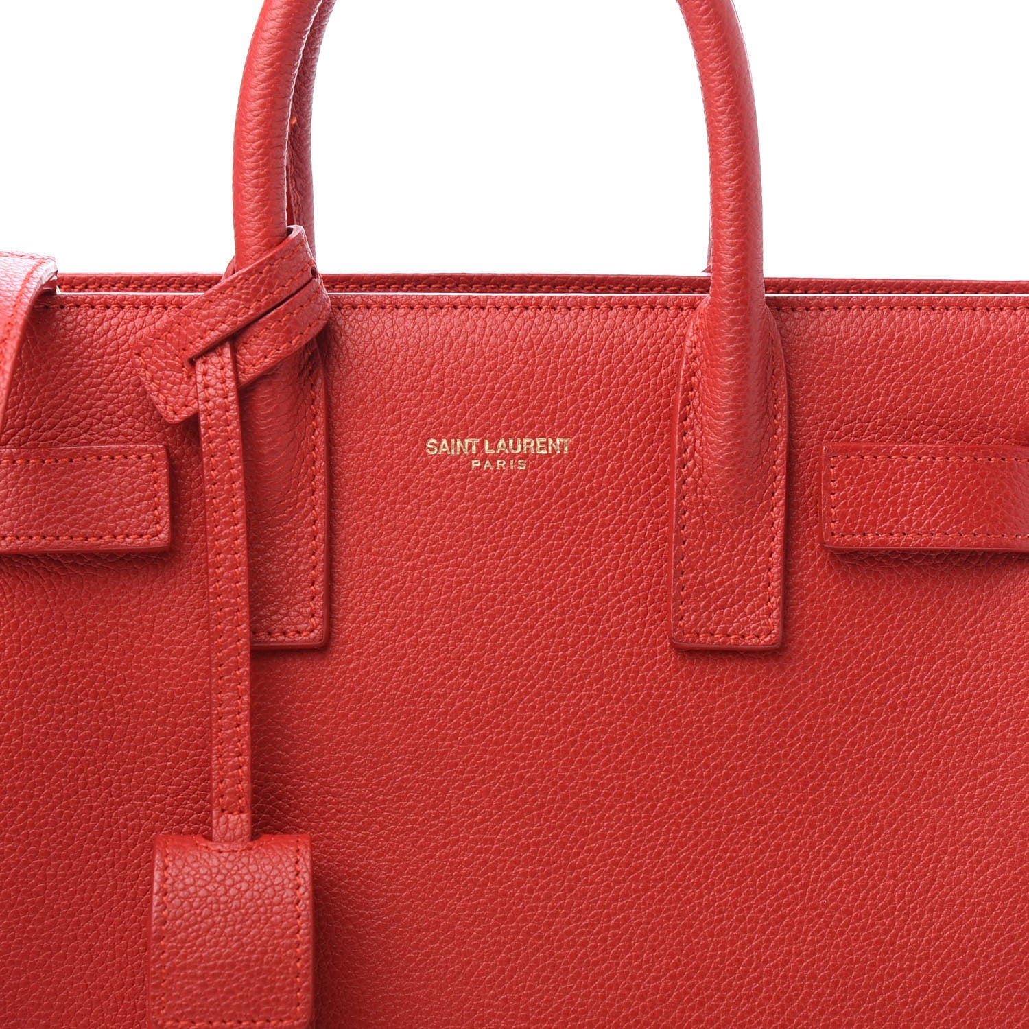 Saint Laurent Grained Calfskin Nano Sac De Jour Lipstick Red 7 of 9