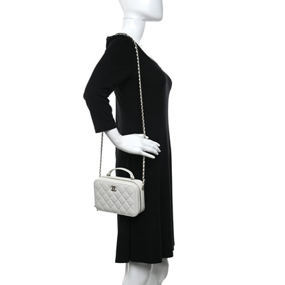 Chanel Caviar Quilted Vanity Case White 2 of 11