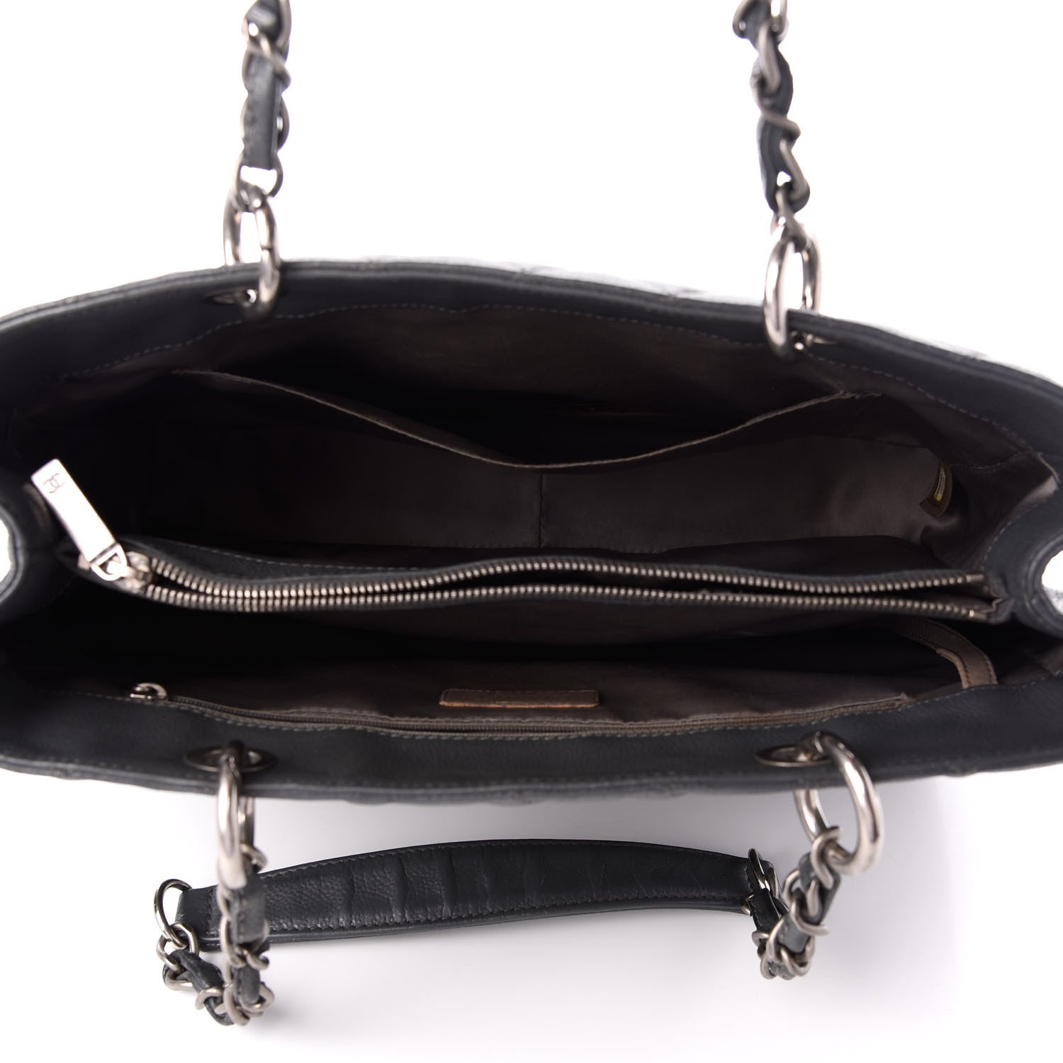 Chanel Caviar Quilted Grand Shopping Tote GST Dark Grey 5 of 10