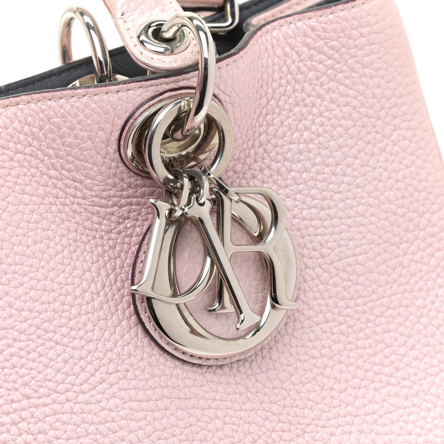 Metallic Bullcalf Medium Diorissimo Tote Pink