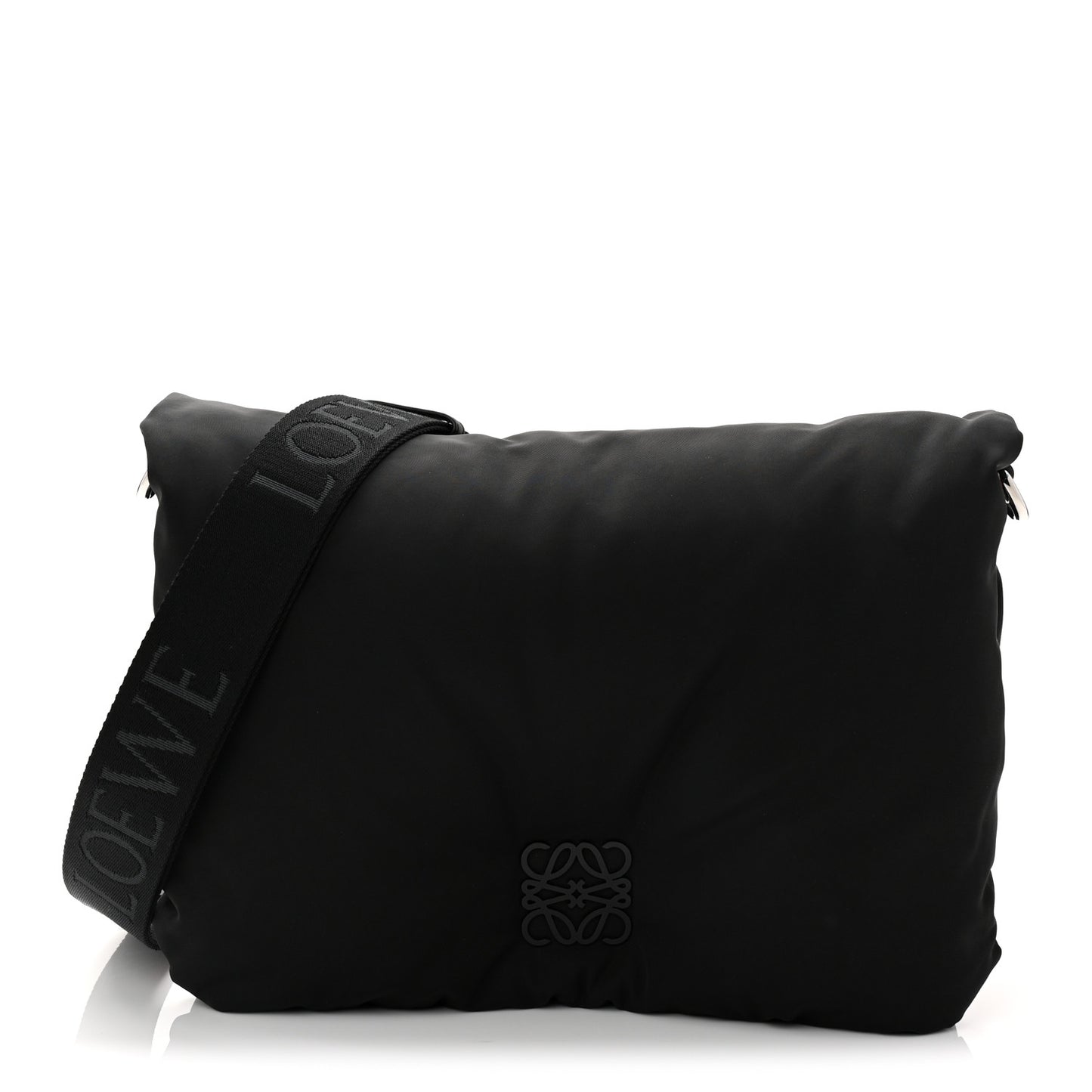 Nylon Medium Goya Puffer Bag Black