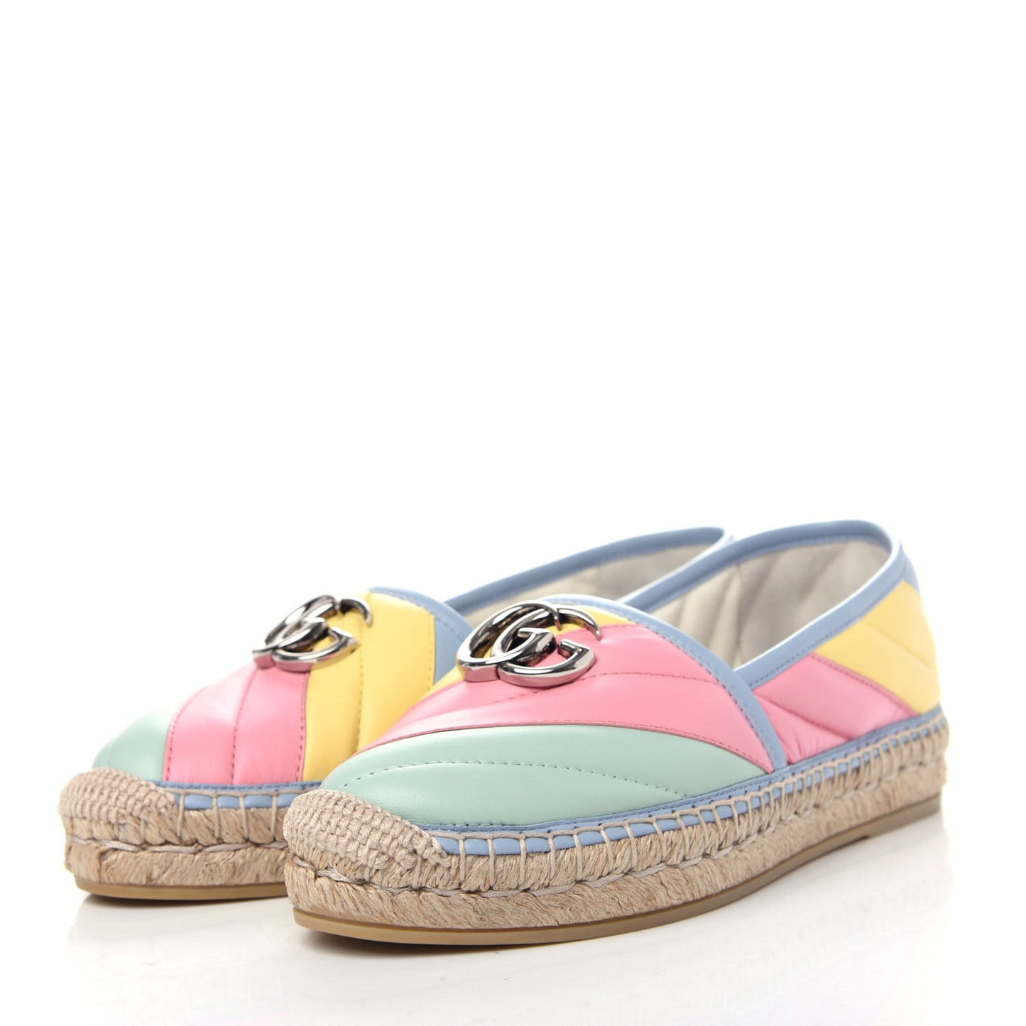 Nappa Matelasse Diagonal GG Marmont Espadrilles 36 Multicolor Pastel