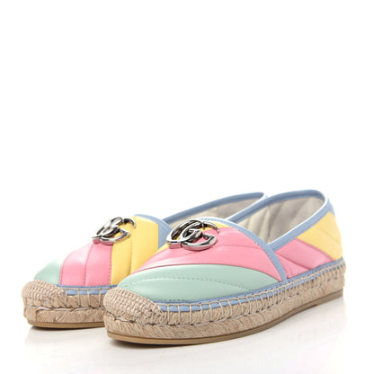 Gucci Nappa Matelasse Diagonal GG Marmont Espadrilles 36 Multicolor Pastel 3 of 12
