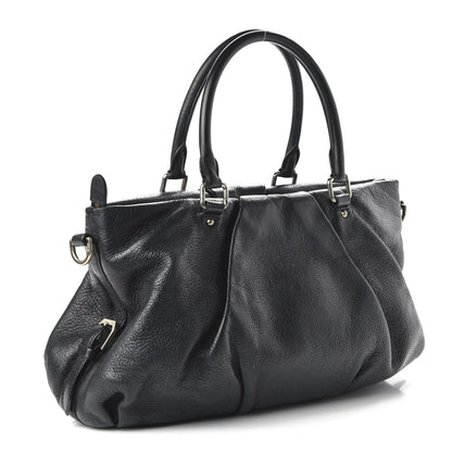 MCM Calfskin Monogram Tote Black 3 of 9