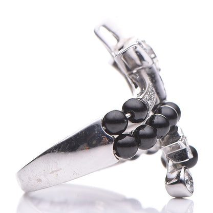 Chanel 18K White Gold Diamond Black Spinel Comete Ring 52 6 6 of 8