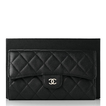 Chanel Caviar Quilted Large Gusset Flap Wallet Black 9 of 9