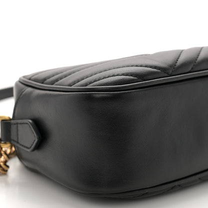 Gucci Calfskin Matelasse Small GG Marmont Chain Shoulder Bag Black 10 of 10