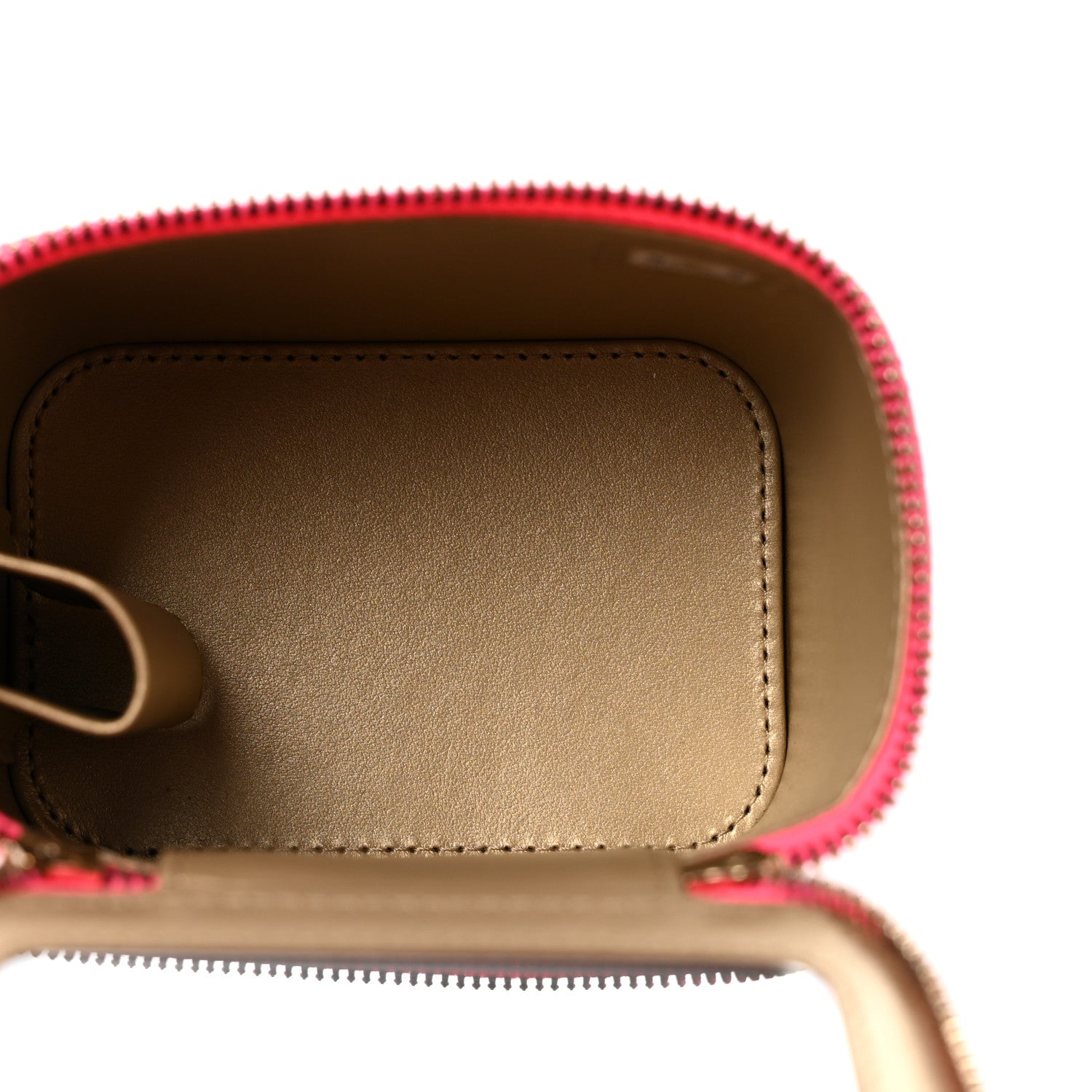 Chanel Patent Quilted Pearl Crush Mini Vanity Case With Chain Neon Pink 5 of 11