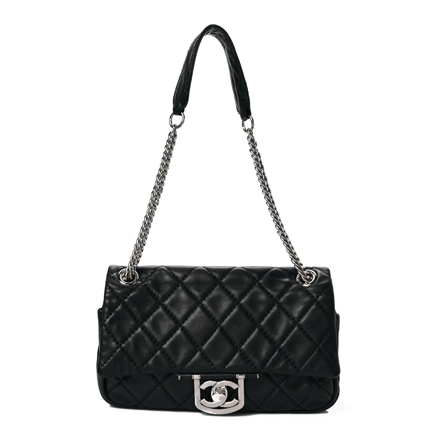 Chanel Lambskin Quilted Medium Icons Secret Label Flap Black 1 of 7