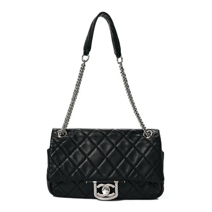 Chanel Lambskin Quilted Medium Icons Secret Label Flap Black 1 of 7