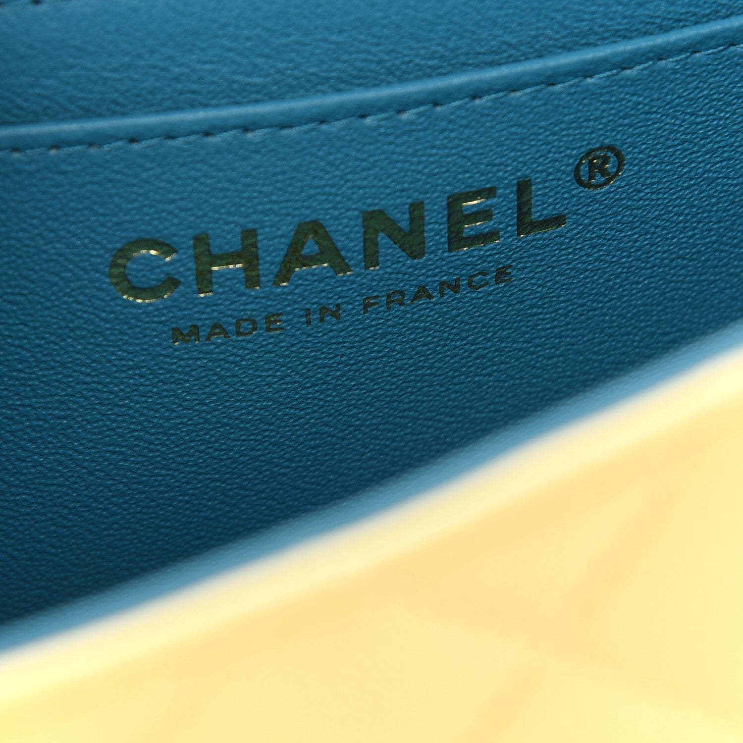Chanel Lambskin Quilted Mini Rectangular Flap Yellow Blue 6 of 9