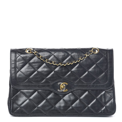 Chanel Lambskin Quilted Medium Double Flap Black 1 of 9