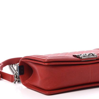 Chanel Caviar Quilted Medium Boy Flap Red 10 of 17