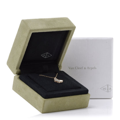 Van Cleef & Arpels 18K Yellow Gold Mother of Pearl Sweet Alhambra Butterfly Pendant Necklace 8 of 8