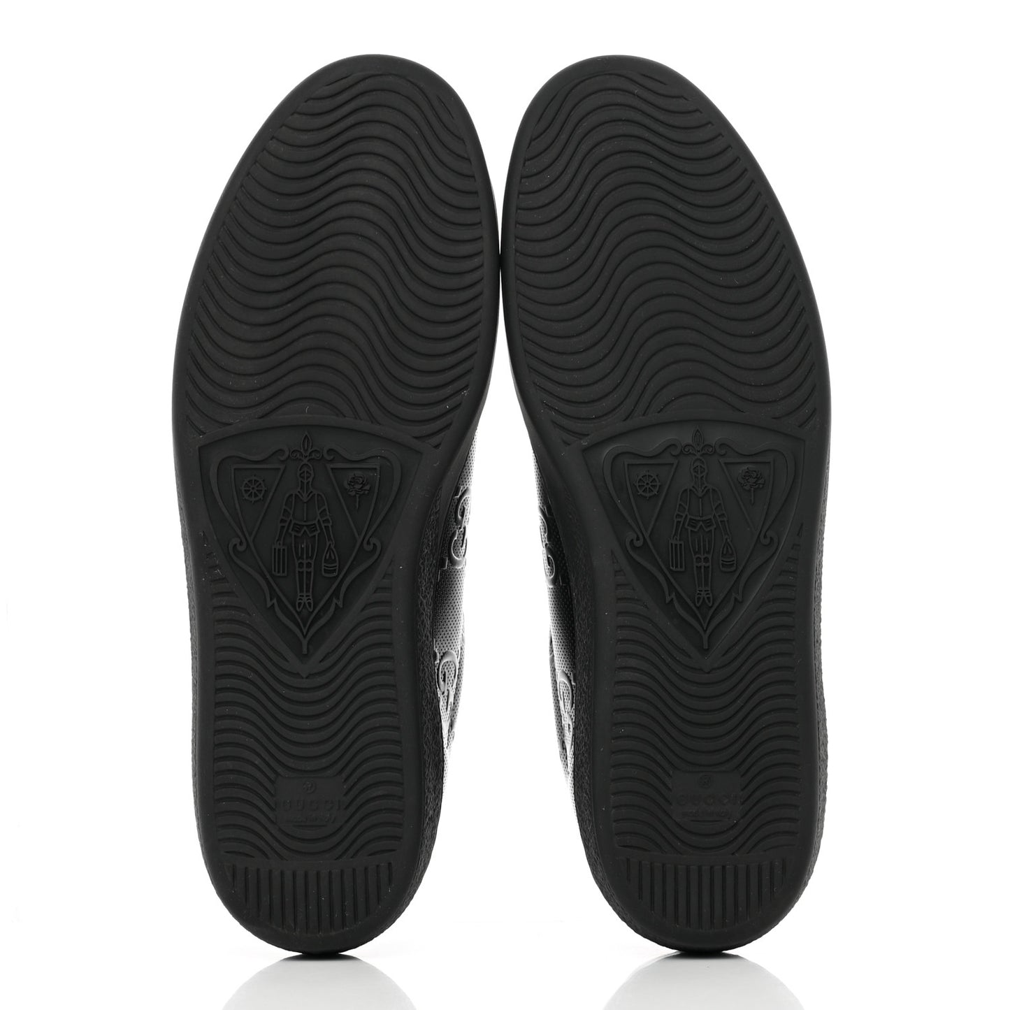 Calfskin GG Tennis Embossed Mens Ace Sneakers 11 Black