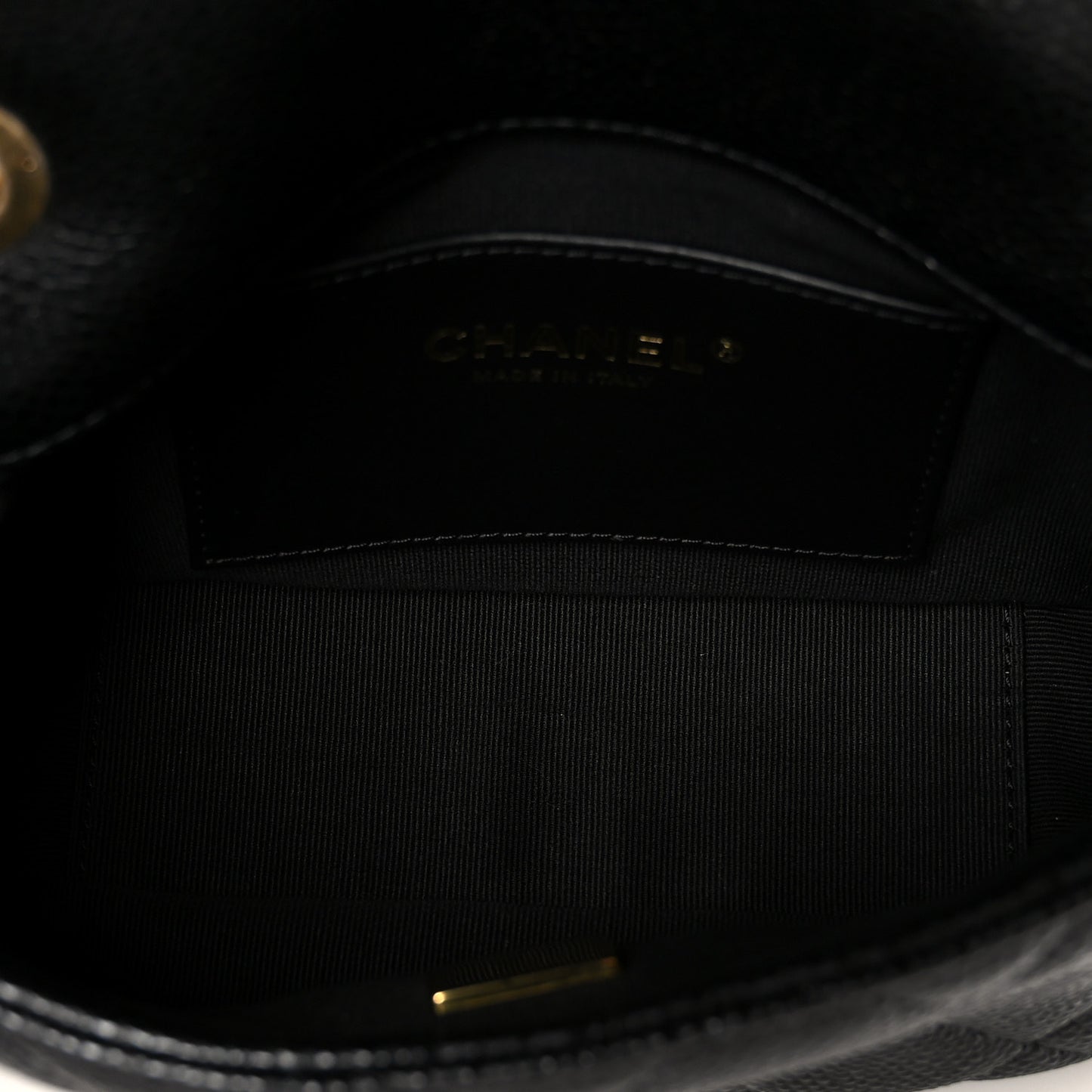 Grained Lambskin Quilted Mini Flap Black