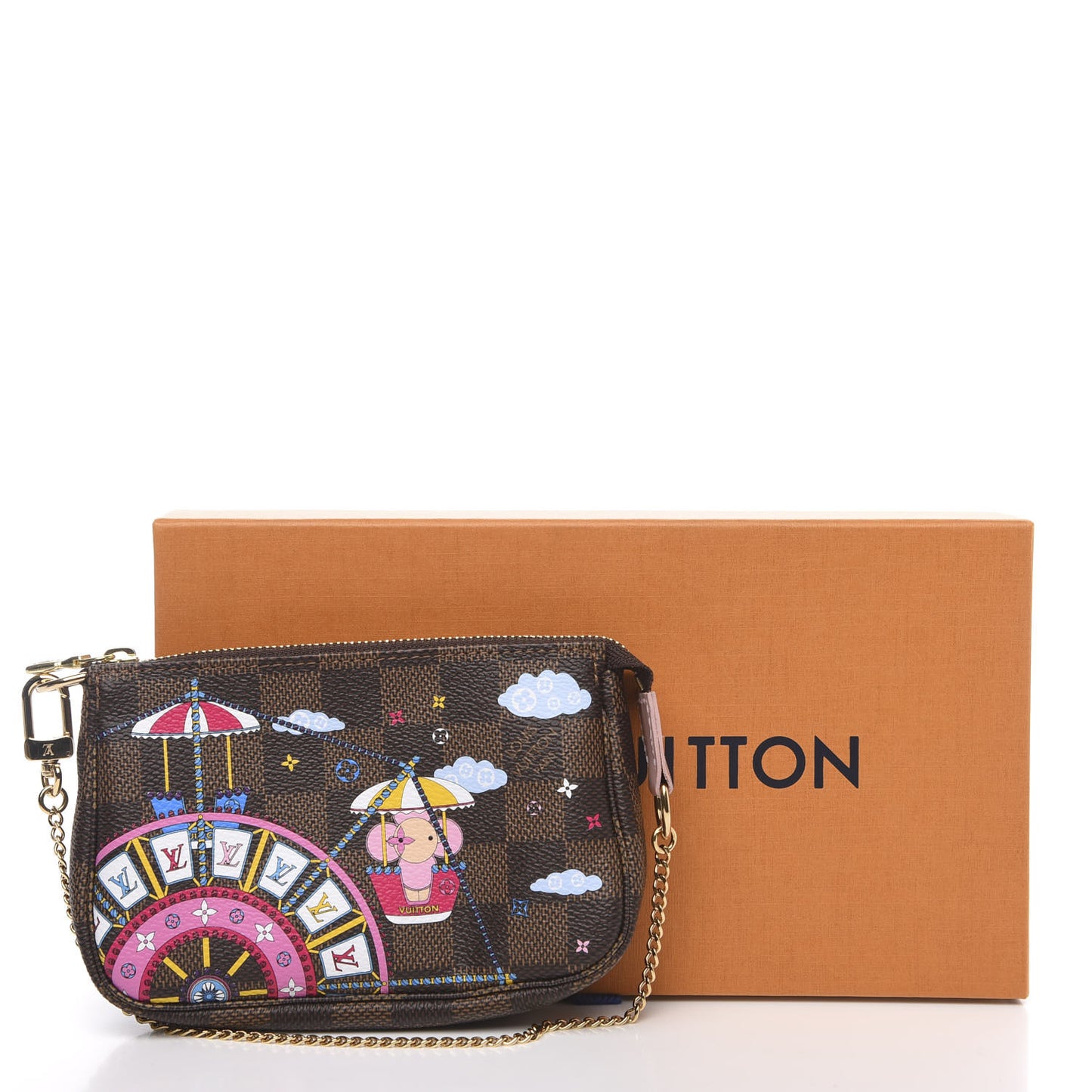 Damier Ebene 2020 Christmas Animation Big Wheel Mini Pochette Accessories Rose Ballerine