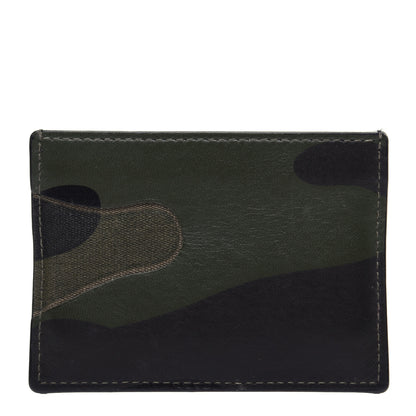 Valentino Garavani Nappa Canvas Camouflage Card Holder Green 1 of 8