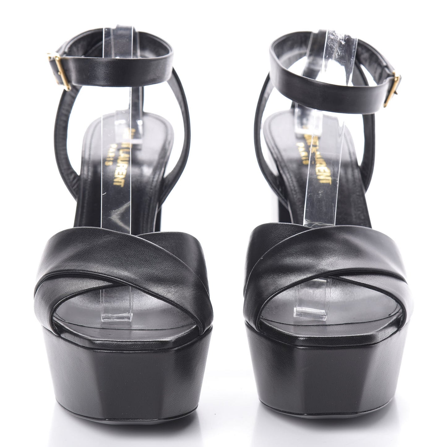 Calfskin Farrah 80 Platform Sandals 38.5 Black