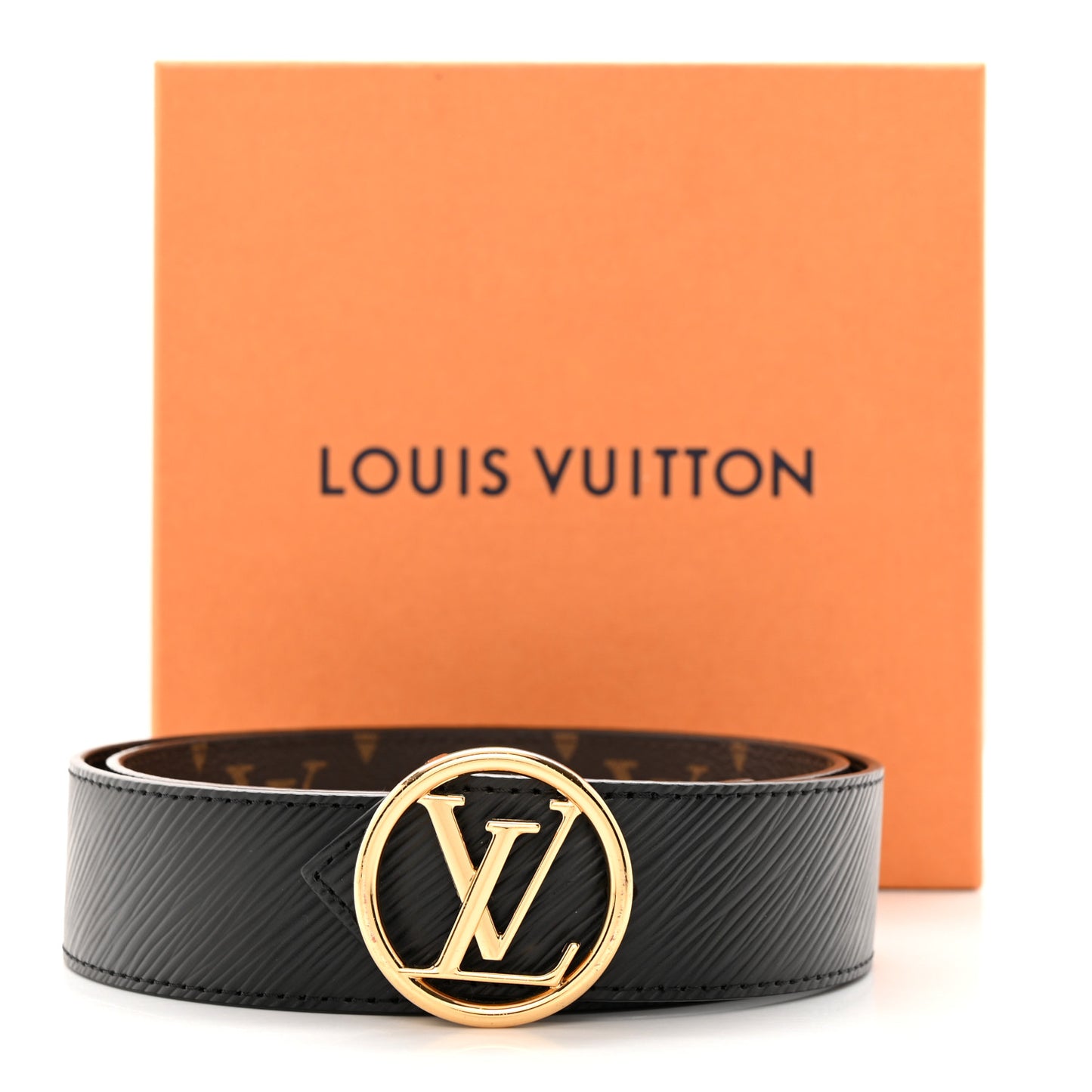 Monogram Epi 35mm LV Circle Reversible Belt 75 30 Black
