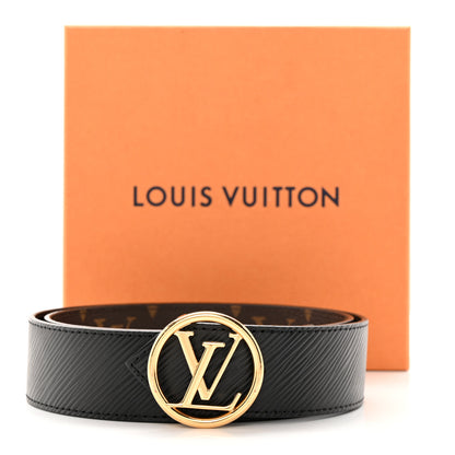 Louis Vuitton Monogram Epi 35mm LV Circle Reversible Belt 75 30 Black 10 of 10