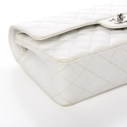 Chanel Caviar Quilted Medium Double Flap White 7 of 11
