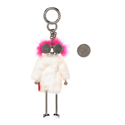 Fendi Calfskin Mink Fox Fur Witches Charm Pink Multicolor 2 of 3