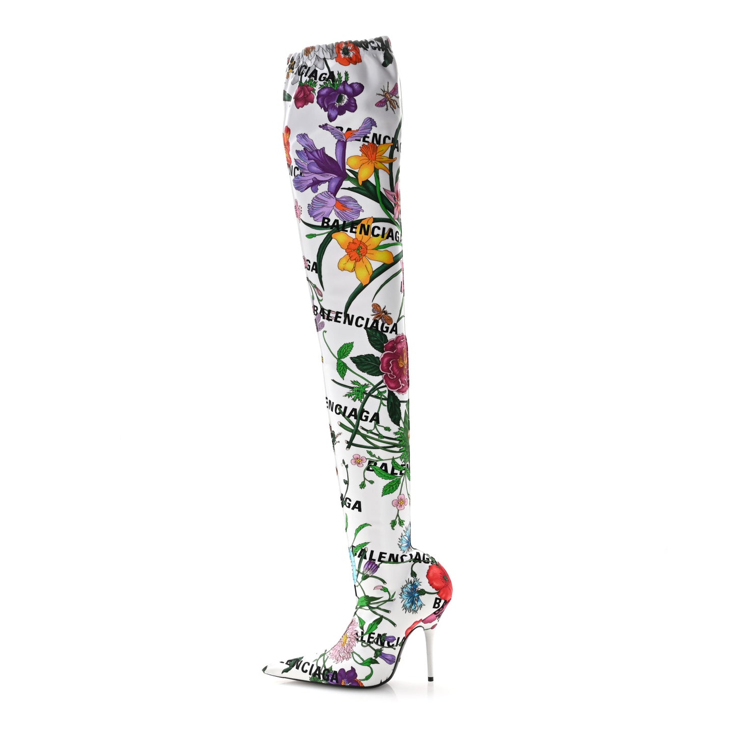 X GUCCI Jersey Floral Logo Boots 36 Multicolor Black