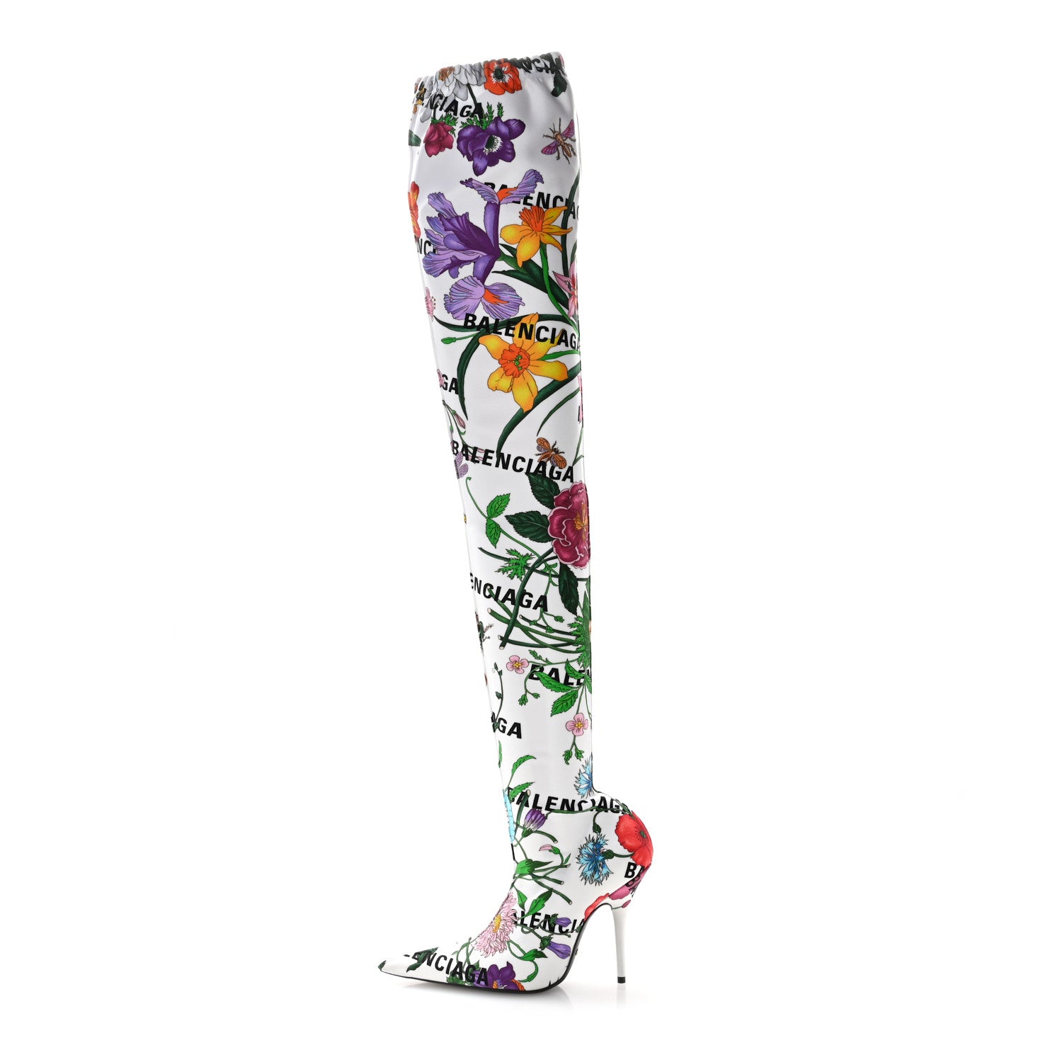 Balenciaga X GUCCI Jersey Floral Logo Boots 36 Multicolor Black 1 of 8
