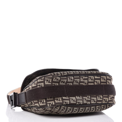 Fendi Zucchino Vitello Flap Messenger Satchel Testa di Moro Beige 4 of 10