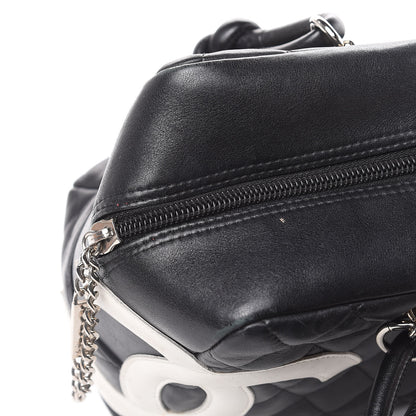 Chanel Calfskin Quilted Large Cambon Bowler Black White 18 of 22
