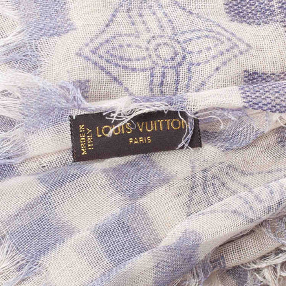 Louis Vuitton Cashmere Silk Damier Azur Stole 3 of 4