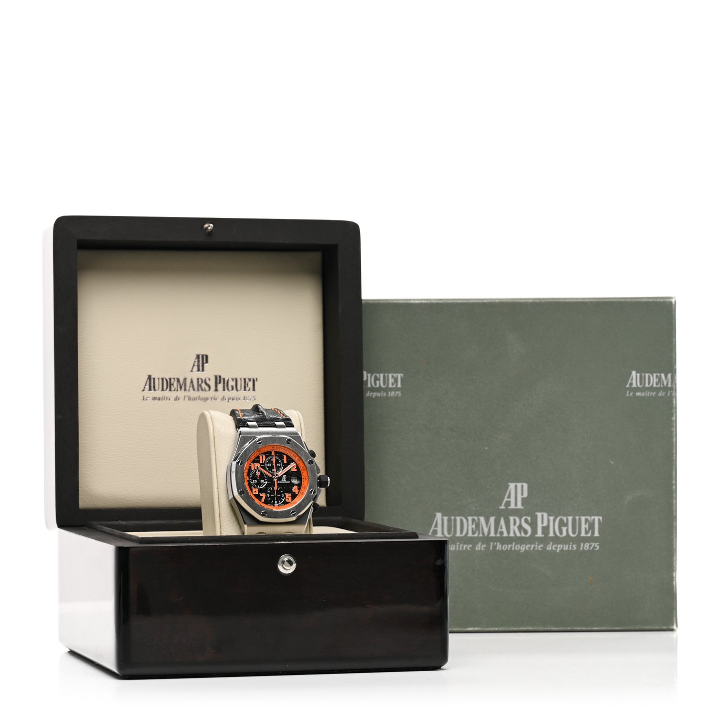 Stainless Steel Alligator 42mm Royal Oak Offshore Chronograph Automatic Watch Orange 26170ST.OO.D101CR.01