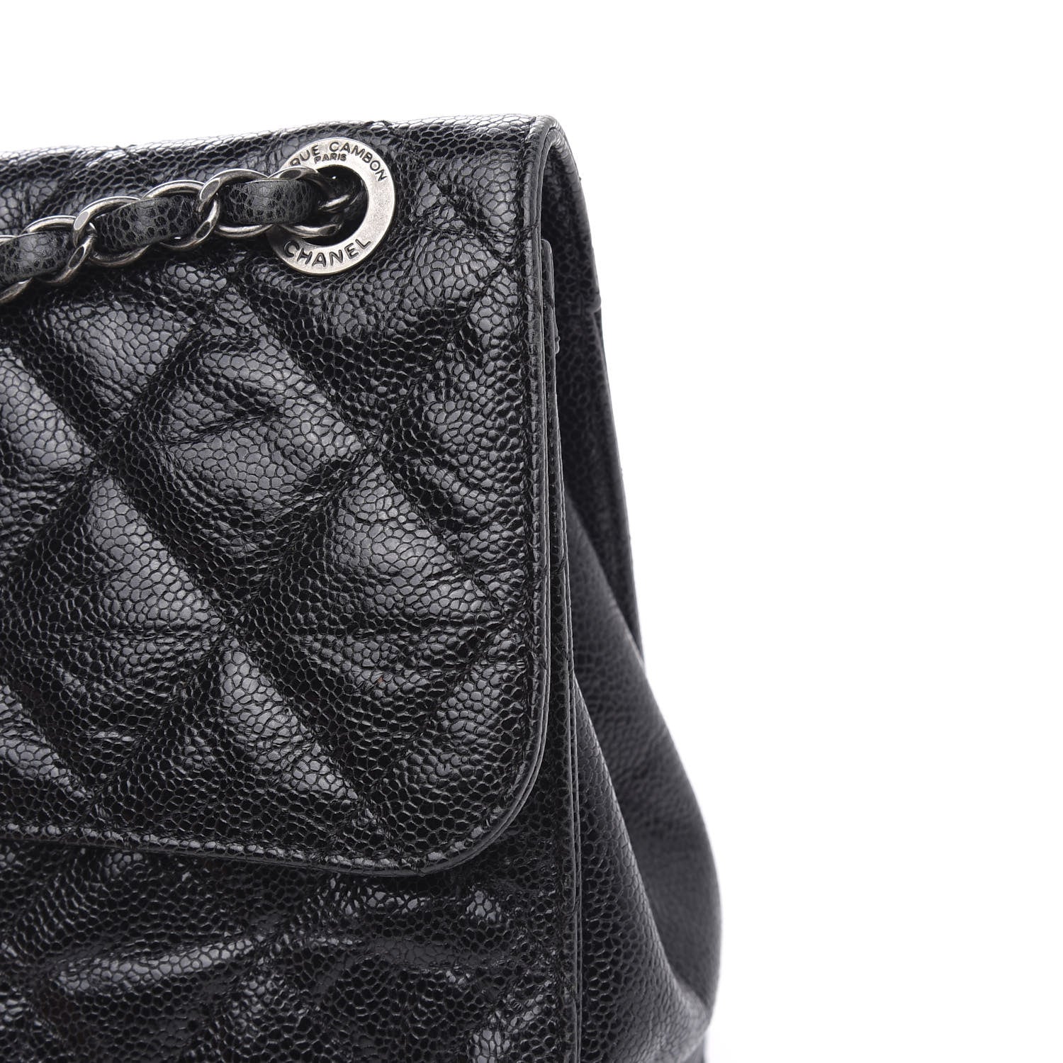 Chanel Crumpled Grained Calfskin Jumbo CC Crave Flap Black 13 of 15