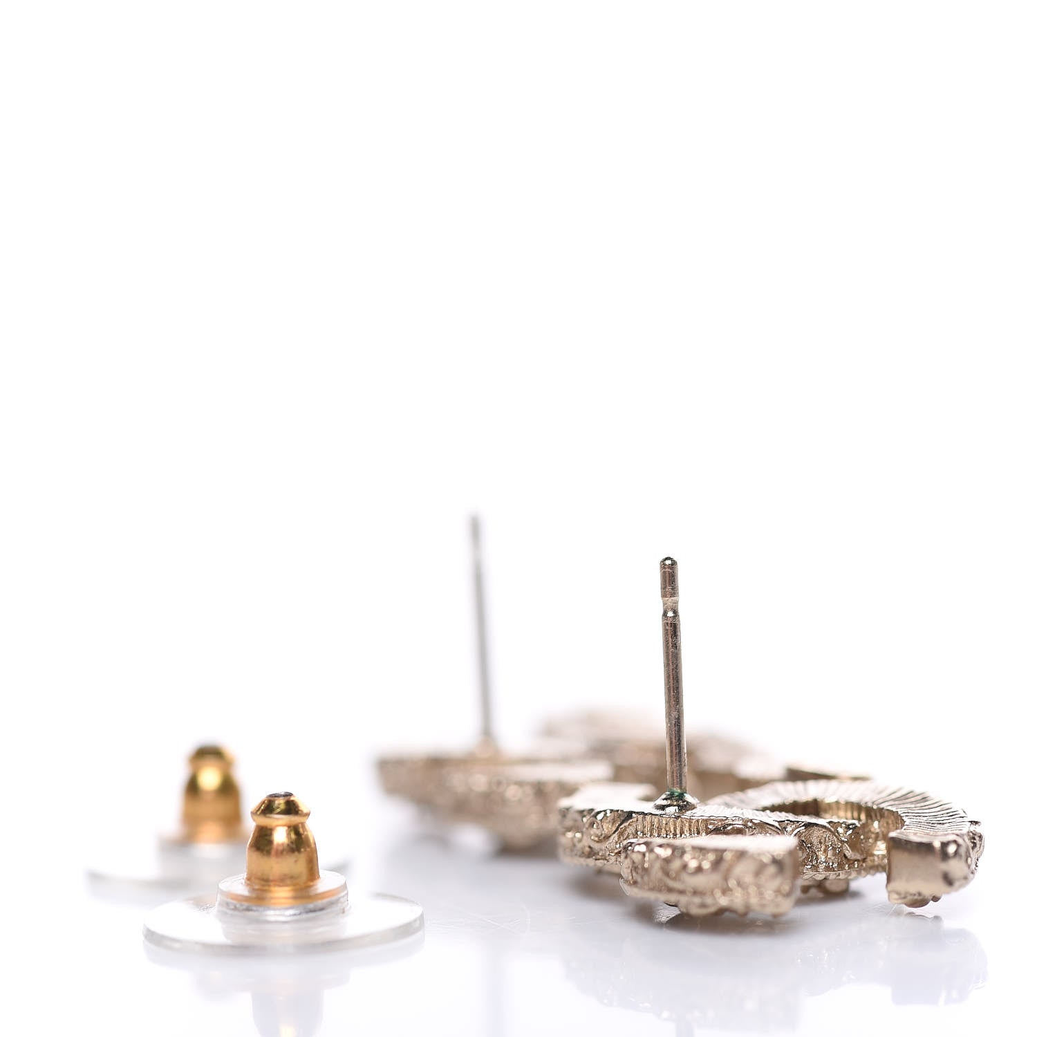 Chanel Enamel CC Baroque Earrings Black Gold 3 of 5