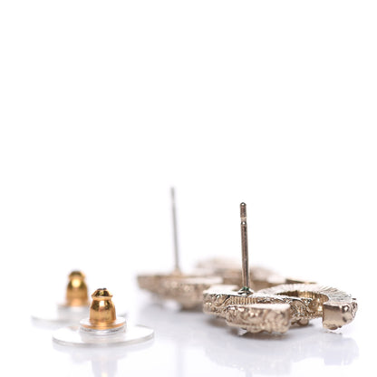 Chanel Enamel CC Baroque Earrings Black Gold 3 of 5