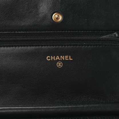 Chanel Lambskin Quilted Wallet On Chain WOC Black 6 of 10