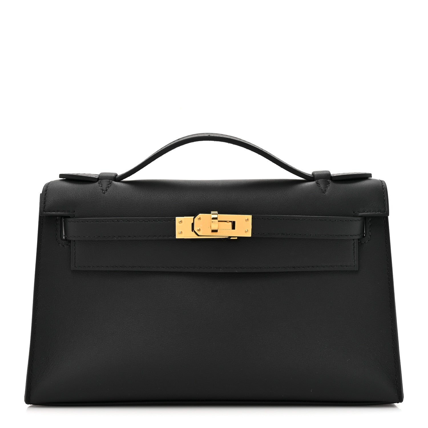 Hermes Swift Kelly Pochette Clutch Black 1 of 8