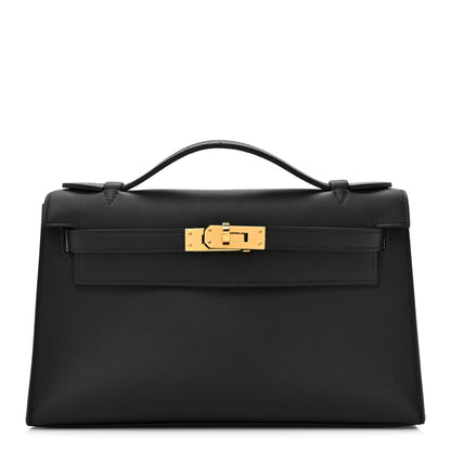 Hermes Swift Kelly Pochette Clutch Black 1 of 8