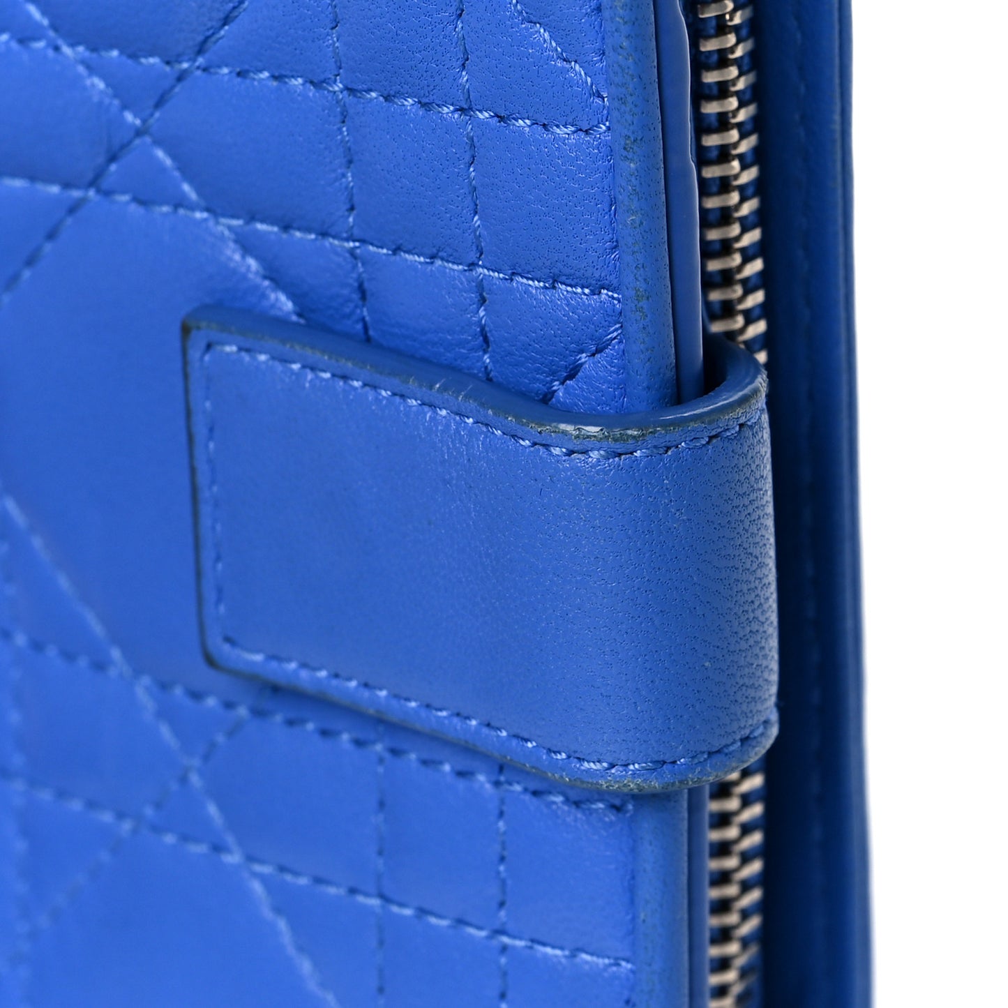 Lambskin Cannage Lady Dior Eden Wallet Blue