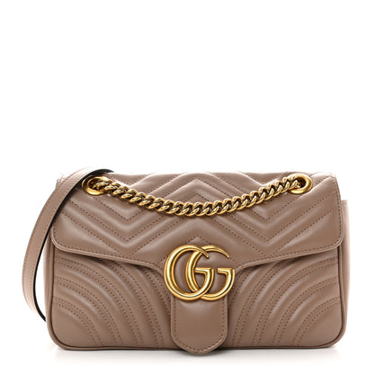 Gucci Calfskin Matelasse Small GG Marmont Shoulder Bag Porcelain Rose 1 of 10